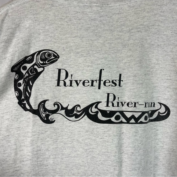 Hanes Heavyweight XL Riverfest River Run Washougal 2009 Tribal Fish Graphic Tee - Picture 8 of 8